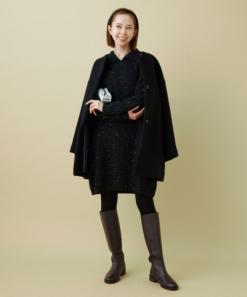 SLOBE IENA（スローブイエナ）の「スパンコールニットミニワンピース（ワンピース・レディース・ブラック・FREE）」の12枚目の写真