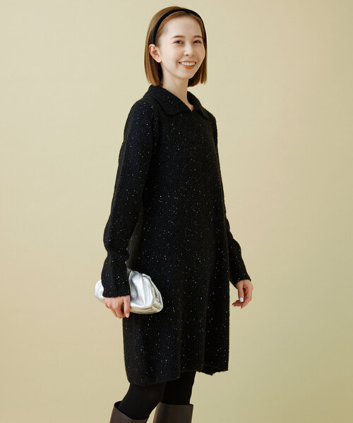 SLOBE IENA ブラック スパンコール ニット スパンコールニット（ニット