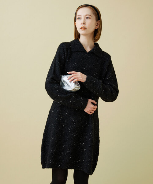 美品♡SLOBE IENA ウォッシャブルファーリーミニワンピース　黒 SLOBE IENA｜《追加》ウォッシャブルファーリーミニワンピース