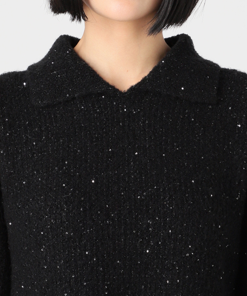 SLOBE IENA（スローブイエナ）の「スパンコールニットミニワンピース（ワンピース・レディース・ブラック・FREE）」の20枚目の写真