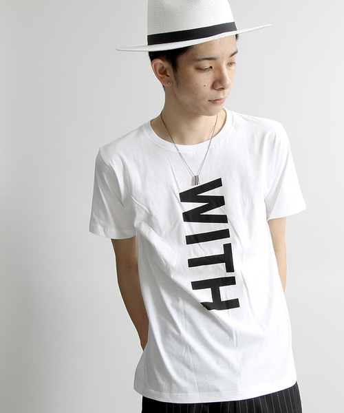 WEGO(ウィゴー)の「WEGO/バーティカルロゴTシャツ(Tシャツ/カットソー・メンズ・ホワイト/ブラック・LARGE/MEDIUM)」の2枚目の写真