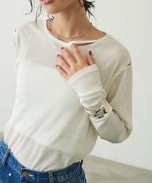 メニースリットロングスリーブトップス