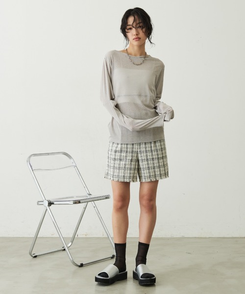 Aunt Marie's(アントマリーズ)の「メニースリットロングスリーブトップス(Tシャツ/カットソー・レディース・グレー/ブラック/ホワイト・FREE)」の12枚目の写真