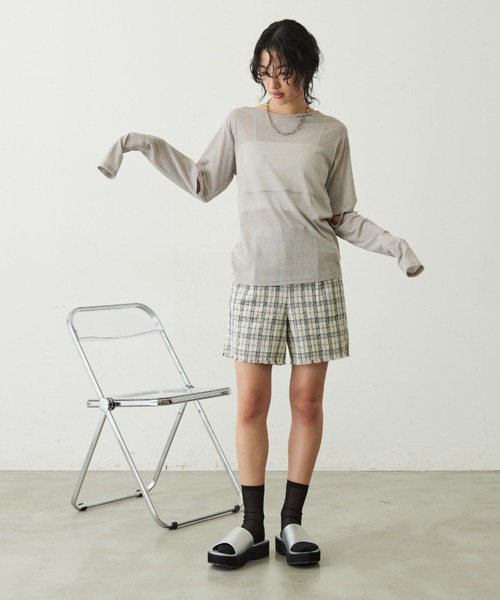 Aunt Marie's(アントマリーズ)の「メニースリットロングスリーブトップス(Tシャツ/カットソー・レディース・グレー/ブラック/ホワイト・FREE)」の13枚目の写真