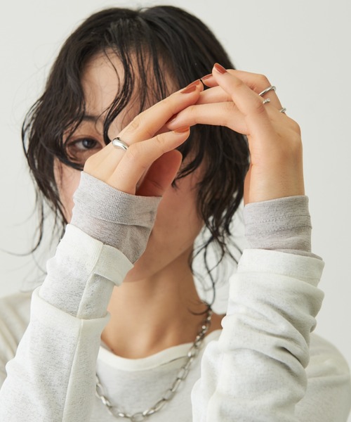 Aunt Marie's(アントマリーズ)の「メニースリットロングスリーブトップス(Tシャツ/カットソー・レディース・グレー/ブラック/ホワイト・FREE)」の19枚目の写真