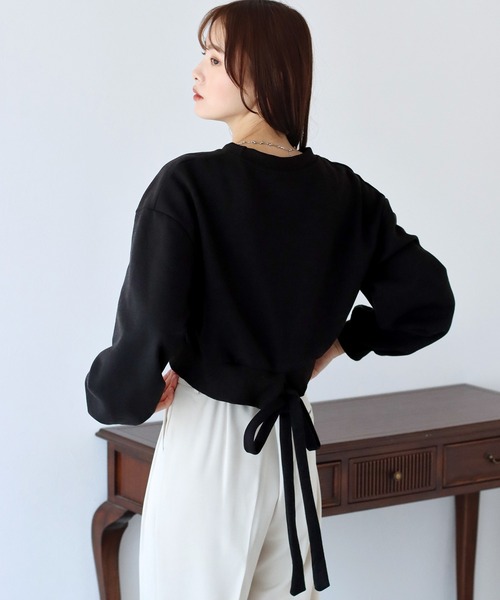 BLUEEAST（ブルーイースト）の「バックリボンスウェット（スウェット・レディース・アイボリー/グレー/ブラック・MEDIUM）」の12枚目の写真