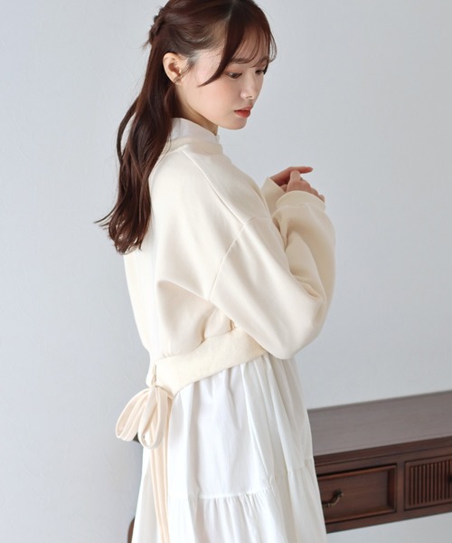 BLUEEAST（ブルーイースト）の「バックリボンスウェット（スウェット・レディース・アイボリー/グレー/ブラック・MEDIUM）」の5枚目の写真