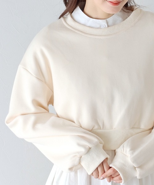 BLUEEAST（ブルーイースト）の「バックリボンスウェット（スウェット・レディース・アイボリー/グレー/ブラック・MEDIUM）」の6枚目の写真