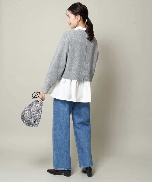a.v.v（アーヴェヴェ）の「【2SET】グロッシーニット＋ペプラムブラウス（ニット/セーター・レディース・モカ/アイボリー/グレー・36/42/38/34/40）」の15枚目の写真
