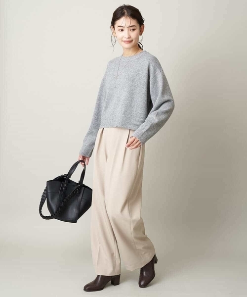 a.v.v（アーヴェヴェ）の「【2SET】グロッシーニット＋ペプラムブラウス（ニット/セーター・レディース・モカ/アイボリー/グレー・36/42/38/34/40）」の21枚目の写真
