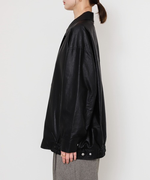 SENSE OF PLACE by URBAN RESEARCH（センスオブプレイスバイアーバンリサーチ）の「レザーライクルーズジャケット（その他アウター・レディース・アイボリー/ブラック・ONE）」の17枚目の写真
