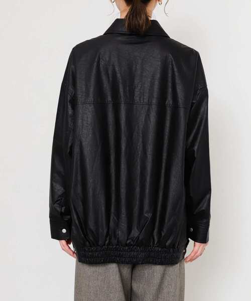 SENSE OF PLACE by URBAN RESEARCH（センスオブプレイスバイアーバンリサーチ）の「レザーライクルーズジャケット（その他アウター・レディース・アイボリー/ブラック・ONE）」の18枚目の写真