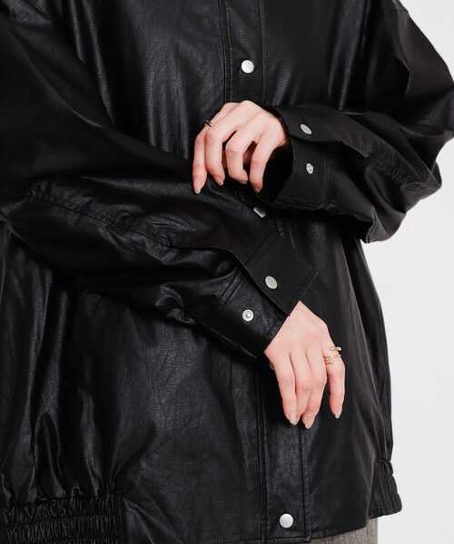 SENSE OF PLACE by URBAN RESEARCH（センスオブプレイスバイアーバンリサーチ）の「レザーライクルーズジャケット（その他アウター・レディース・アイボリー/ブラック・ONE）」の21枚目の写真