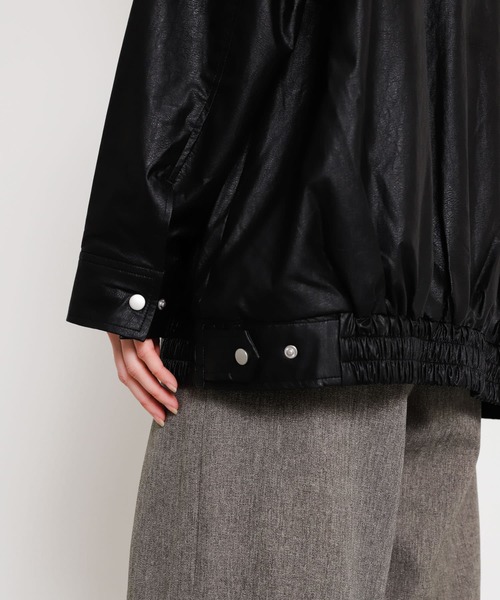 SENSE OF PLACE by URBAN RESEARCH（センスオブプレイスバイアーバンリサーチ）の「レザーライクルーズジャケット（その他アウター・レディース・アイボリー/ブラック・ONE）」の22枚目の写真