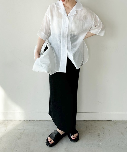 select MOCA by son(セレクトモカバイソン)の「【サイズ展開あり】サマーニットロングスカート(スカート・レディース・アイボリー/ライトグリーン/ブラック・FREE/SMALL)」の8枚目の写真