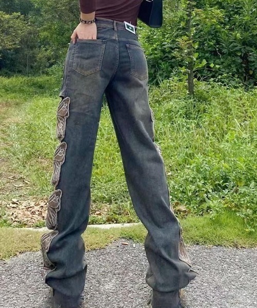 VIBGYOR（ヴィブジョー）の「バタフライデニムパンツ(BQ)（デニムパンツ・レディース・ブルー・LARGE/MEDIUM）」の3枚目の写真