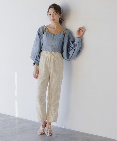 mysty woman(ミスティウーマン)の「パラシュートカーゴパンツ 109854(カーゴパンツ・レディース・ホワイト系その他/ライトベージュ/グリーン系その他・FREE)」の4枚目の写真