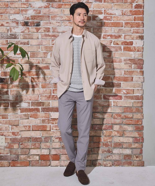 UNION STATION（ユニオンステーション）の「ストレッチカチオンレギュラーカラーシャツ（シャツ/ブラウス・メンズ・ベージュ/ネイビー/ブルー/グリーン・LL/M/L）」の10枚目の写真