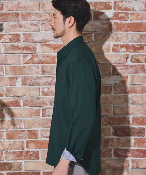 UNION STATION（ユニオンステーション）の「ストレッチカチオンレギュラーカラーシャツ（シャツ/ブラウス・メンズ・ベージュ/ネイビー/ブルー/グリーン・LL/M/L）」の16枚目の写真