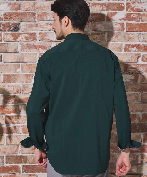 UNION STATION（ユニオンステーション）の「ストレッチカチオンレギュラーカラーシャツ（シャツ/ブラウス・メンズ・ベージュ/ネイビー/ブルー/グリーン・LL/M/L）」の17枚目の写真