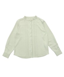 ピンタックビジュー釦 長袖ブラウス