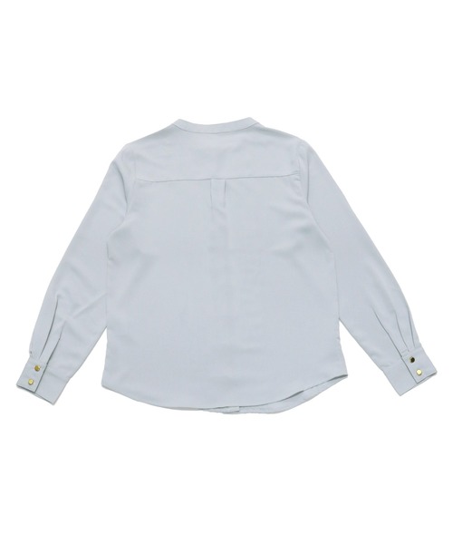 TOKYO SHIRTS（トウキョウシャツ）の「ピンタックビジュー釦 長袖ブラウス（シャツ/ブラウス・レディース・ライトカーキ/グレイッシュブルー・LL/L/M）」の10枚目の写真