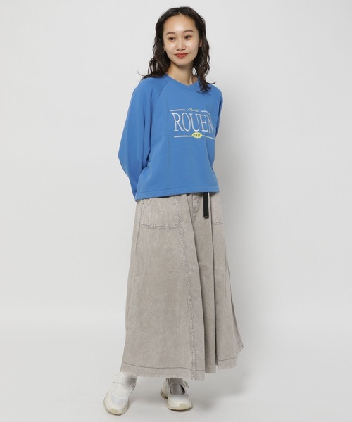 niko and...（ニコアンド）の「Vネックロゴドロストプルオーバー（スウェット・レディース・ライトグレー/ネイビー/ブルー/アイボリー・MEDIUM/LARGE）」の5枚目の写真