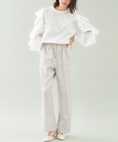 abahouse mavie（アバハウスマヴィ）の「ラッフルフリルスリーブブラウス（シャツ/ブラウス・レディース・ホワイト/ブルー・フリー）」の3枚目の写真