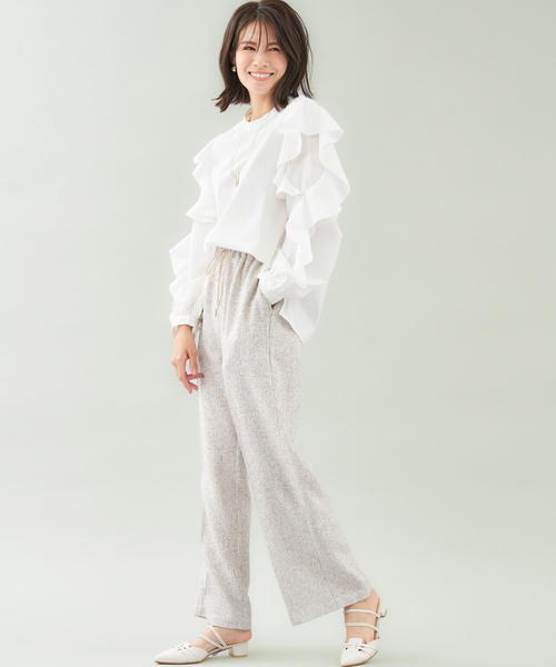 abahouse mavie（アバハウスマヴィ）の「ラッフルフリルスリーブブラウス（シャツ/ブラウス・レディース・ホワイト/ブルー・フリー）」の17枚目の写真