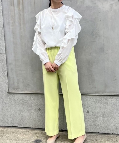 abahouse mavie（アバハウスマヴィ）の「ラッフルフリルスリーブブラウス（シャツ/ブラウス・レディース・ホワイト/ブルー・フリー）」の4枚目の写真