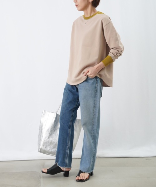 LUCA/LADY LUCK LUCA(ルカ/レディラックルカ)の「LC/LLL ニットドッキングカットソー(Tシャツ/カットソー・レディース・サックスブルー/ブラック/ベージュ/ライトグレー・FREE)」の12枚目の写真