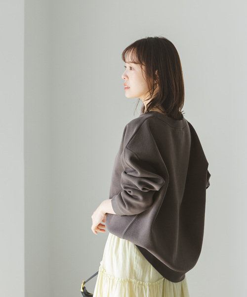 NOBLE/スウェットライクニットプルオーバー/ブラウン NOBLE ニット 「追加」スウェットライクニットプルオーバー