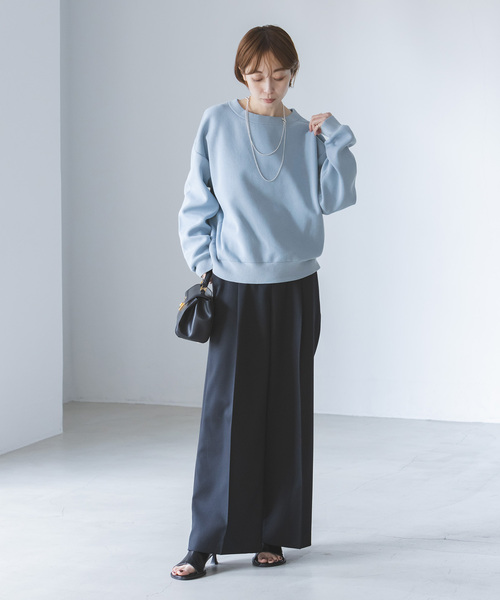 NOBLE/スウェットライクニットプルオーバー/ブラウン セール 30%OFF】《追加》スウェットライクニットプルオーバー