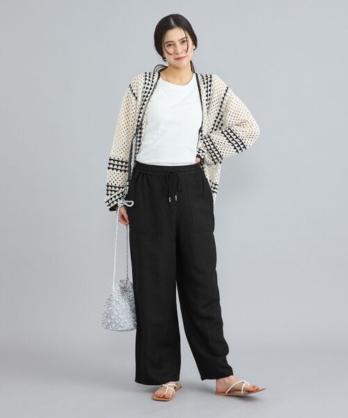 coen（コーエン）の「接触冷感リネンレーヨンベイカーワイドパンツ（その他パンツ・レディース・ブラック/ナチュラル/オリーブ・S/M/L）」の9枚目の写真