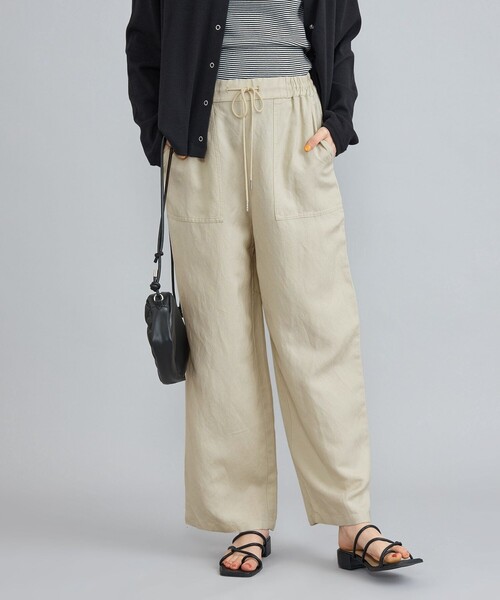 coen（コーエン）の「接触冷感リネンレーヨンベイカーワイドパンツ（その他パンツ・レディース・ブラック/ナチュラル/オリーブ・S/M/L）」の11枚目の写真
