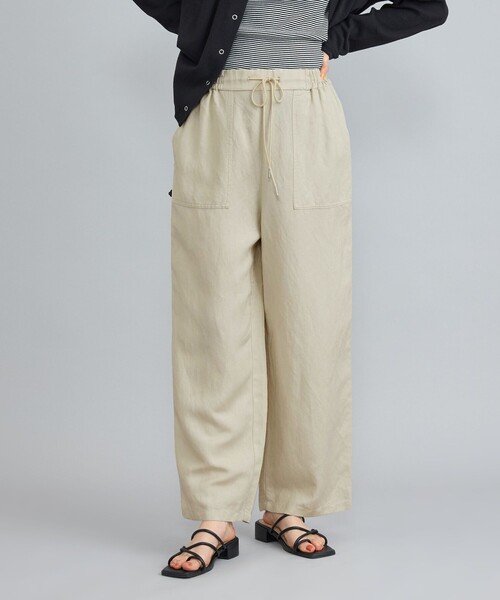 coen（コーエン）の「接触冷感リネンレーヨンベイカーワイドパンツ（その他パンツ・レディース・ブラック/ナチュラル/オリーブ・S/M/L）」の12枚目の写真