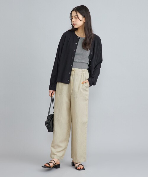 coen（コーエン）の「接触冷感リネンレーヨンベイカーワイドパンツ（その他パンツ・レディース・ブラック/ナチュラル/オリーブ・S/M/L）」の16枚目の写真