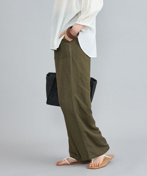 coen（コーエン）の「接触冷感リネンレーヨンベイカーワイドパンツ（その他パンツ・レディース・ブラック/ナチュラル/オリーブ・S/M/L）」の19枚目の写真