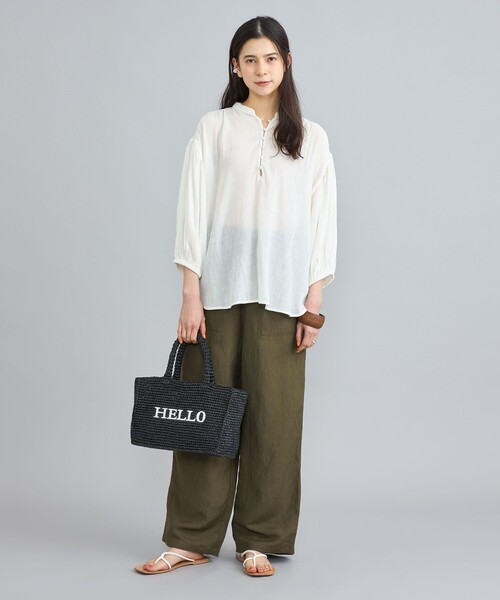 coen（コーエン）の「接触冷感リネンレーヨンベイカーワイドパンツ（その他パンツ・レディース・ブラック/ナチュラル/オリーブ・S/M/L）」の20枚目の写真