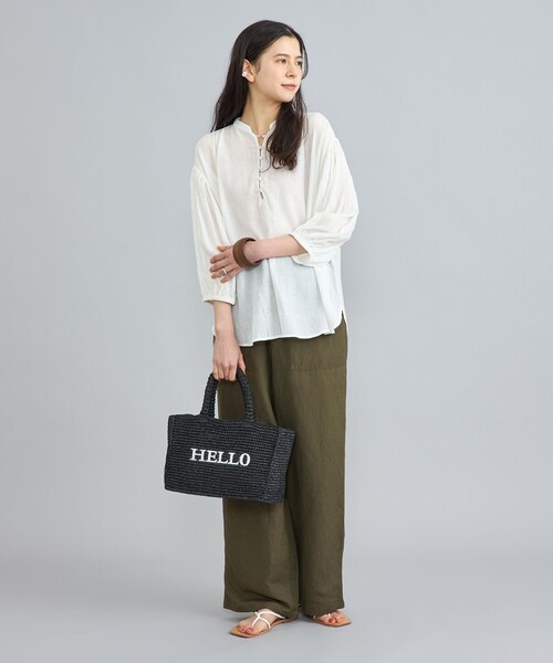 coen（コーエン）の「接触冷感リネンレーヨンベイカーワイドパンツ（その他パンツ・レディース・ブラック/ナチュラル/オリーブ・S/M/L）」の21枚目の写真