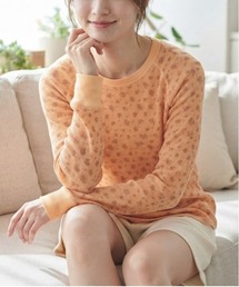 【JEMORGAN / ジェーイーモーガン】ワッフル花柄オーバーダイ ロングスリーブTシャツ パック入り/ヴィンテージライク カットソー