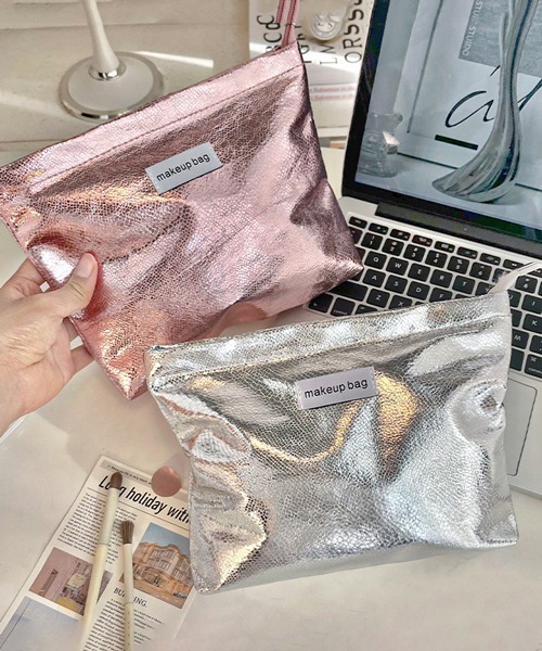 セール】Pochi Pouch/シャイニー ジップ コスメ ポーチ（ポーチ