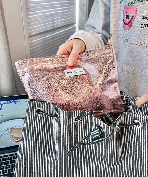 SparQlew コスメポーチ セール】Pochi Pouch/シャイニー ジップ コスメ ポーチ（ポーチ
