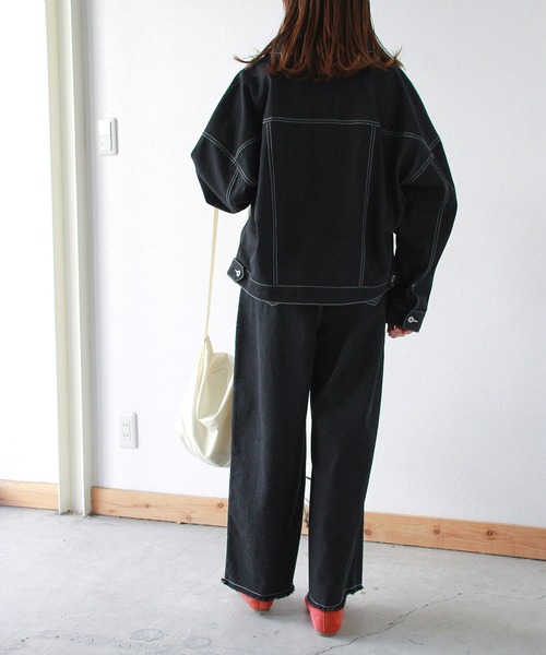 Crisp（クリスプ）の「フリンジデニムカーブパンツ（デニムパンツ・レディース・ブルー/ネイビー/ブラック・FREE）」の5枚目の写真