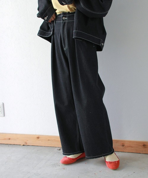 Crisp（クリスプ）の「フリンジデニムカーブパンツ（デニムパンツ・レディース・ブルー/ネイビー/ブラック・FREE）」の6枚目の写真