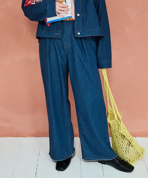 Crisp（クリスプ）の「フリンジデニムカーブパンツ（デニムパンツ・レディース・ブルー/ネイビー/ブラック・FREE）」の13枚目の写真