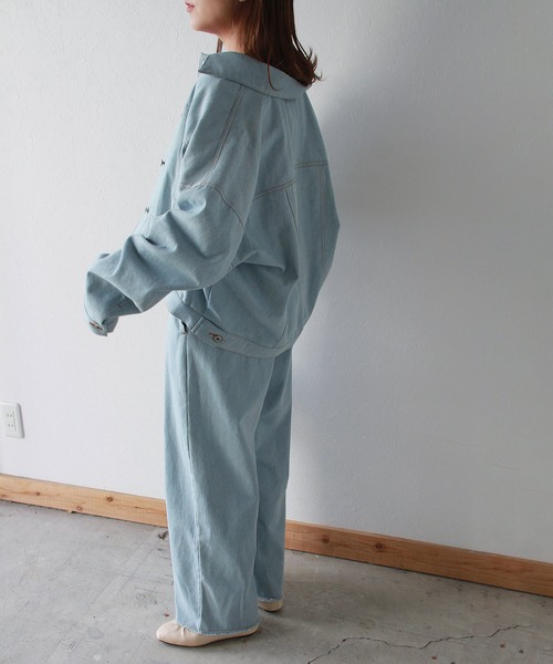 Crisp（クリスプ）の「フリンジデニムカーブパンツ（デニムパンツ・レディース・ブルー/ネイビー/ブラック・FREE）」の15枚目の写真