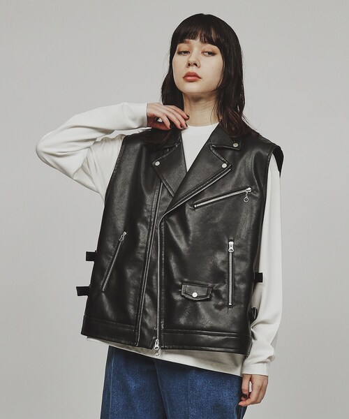 専用です！！GUCCI ダブルライダース風レザーベスト 専用です！！GUCCI ダブルライダース風レザーベスト 専用です！！GUCCI