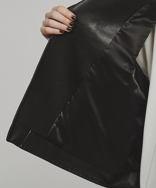 tk.TAKEO KIKUCHI(ティーケータケオキクチ)の「◆シンセティックレザーダブルライダースベスト(ベスト・レディース・ブラック・66)」の13枚目の写真