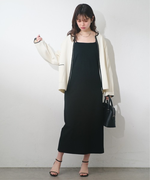 natural couture(ナチュラルクチュール)の「【WEB限定】カップ付きキャミワンピース(ワンピース・レディース・オフホワイト/ブラック/ブラウン・FREE)」の14枚目の写真